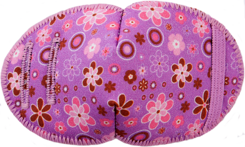 Tøylapp til brille lilla og rosa blomster